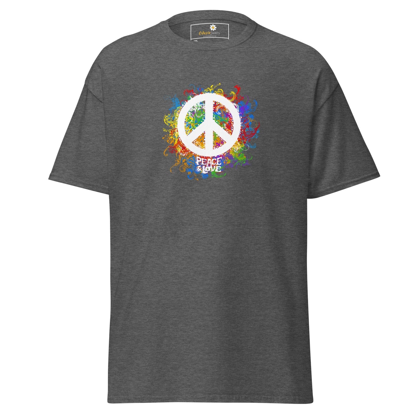 Gray T-shirt with peace symbol from T-SHIRT DESIGN TEE for Men and Women in 2XL-5XL