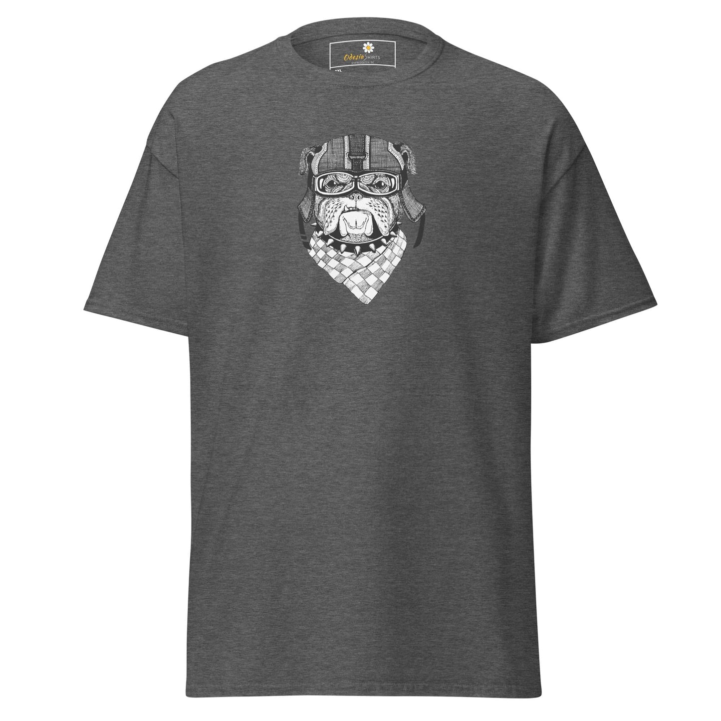 Gray T-shirt with bulldog graphic featured in T-SHIRT DESIGN TEE for Men and Women size 2XL to 5XL
