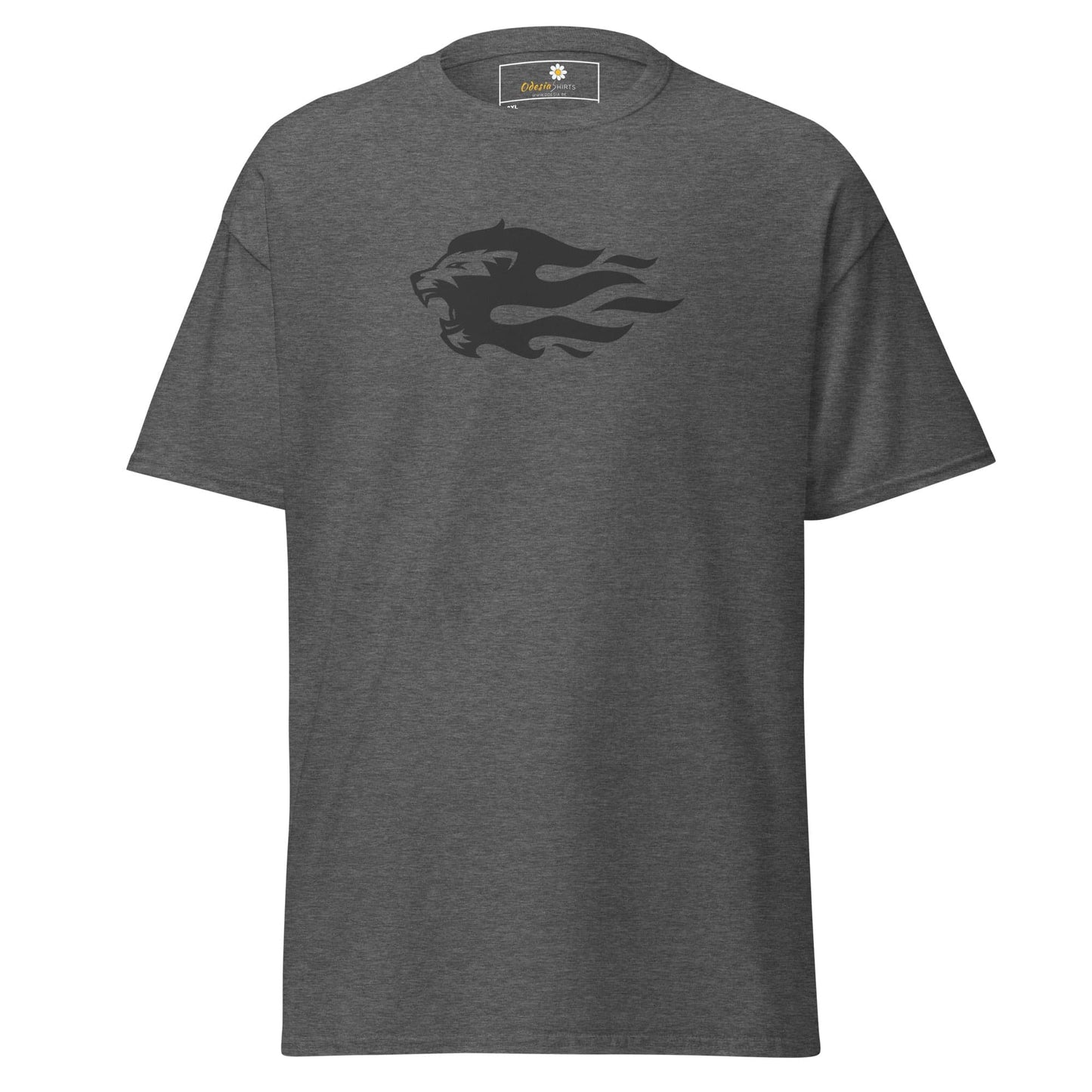 Gray T-shirt with lion graphic from T-SHIRT DESIGN TEE for Men and Women in 2XL to 5XL