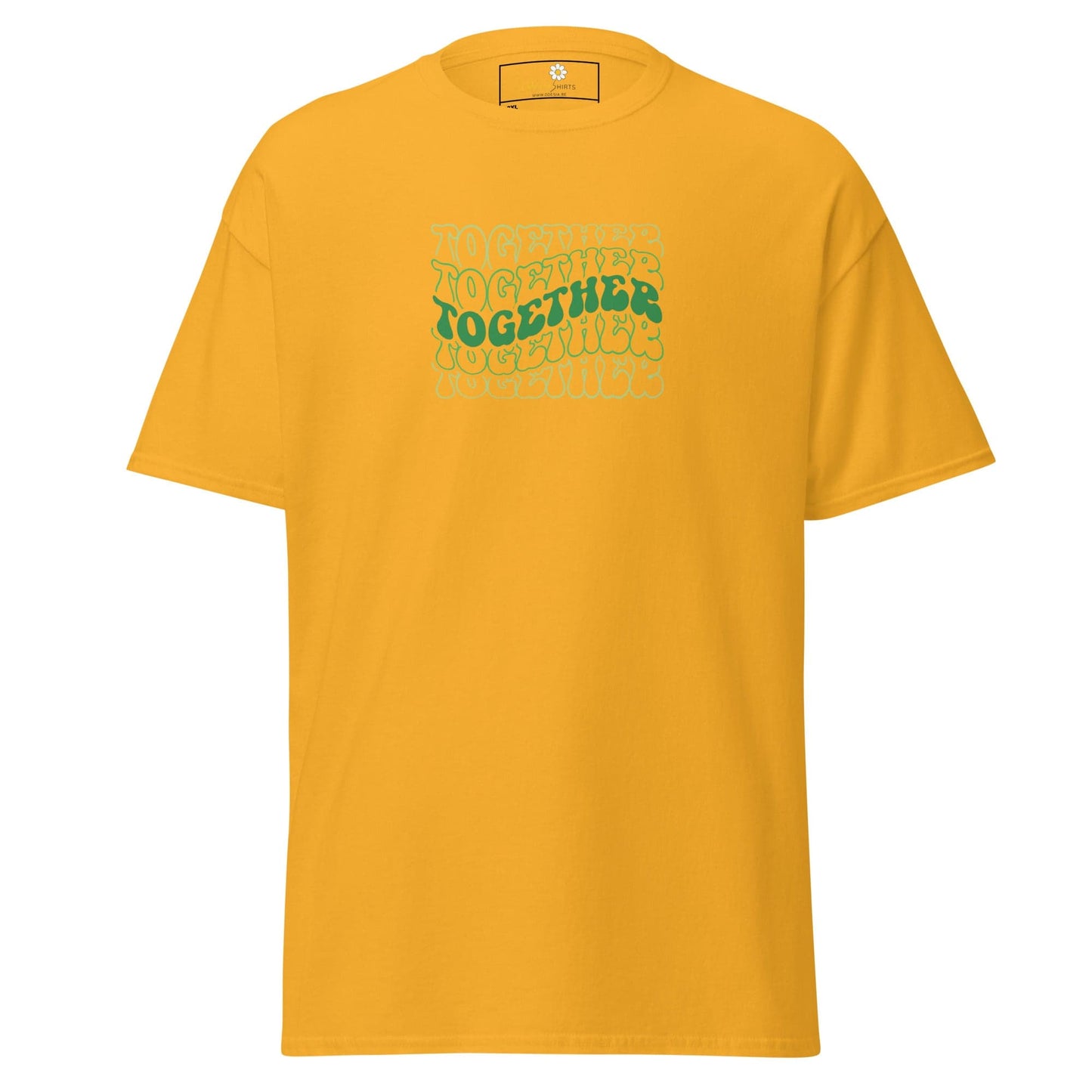 Yellow t-shirt with Together text from T-SHIRT DESIGN TEE for Men and Women