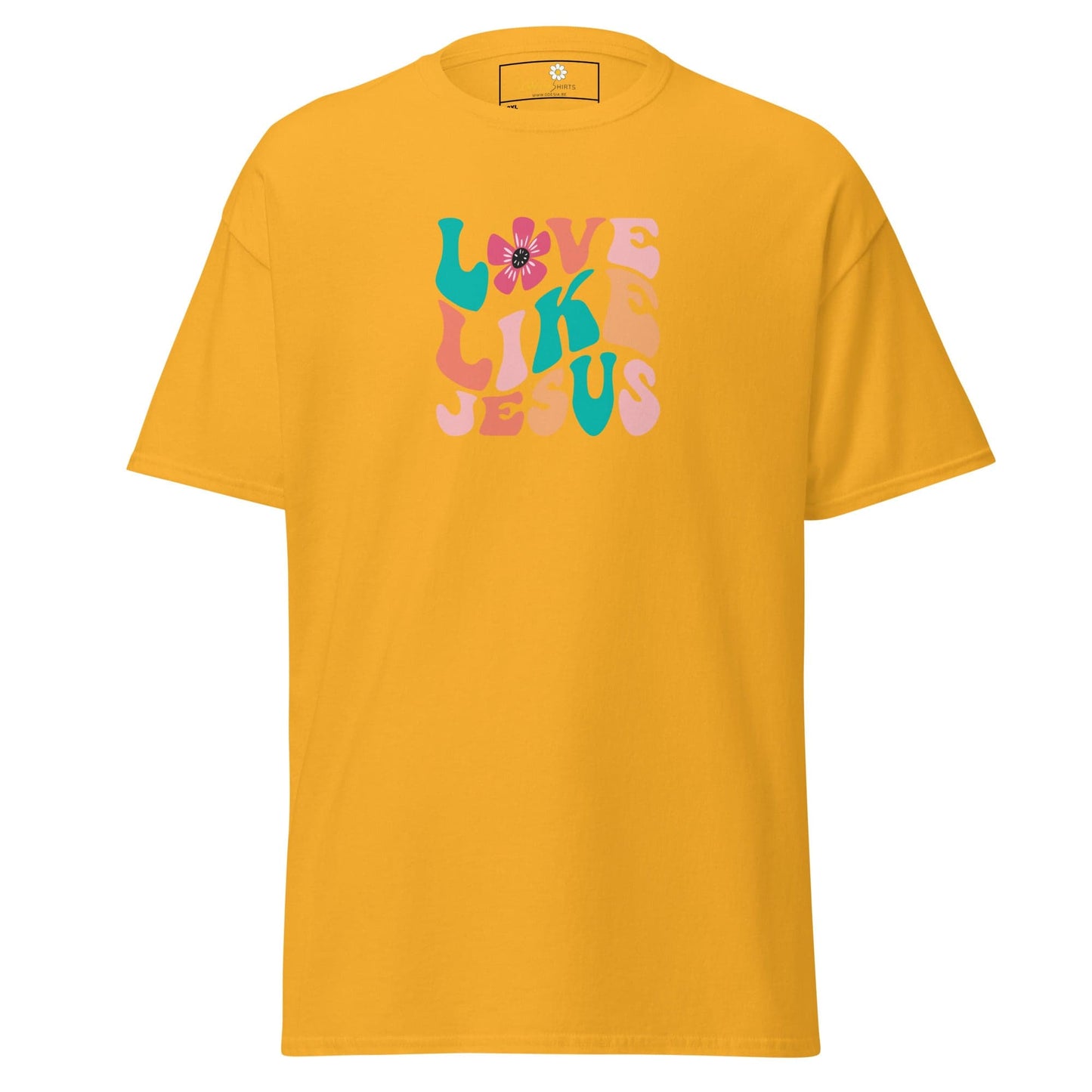Yellow T-shirt with Love Like Jesus graphic for Men and Women 2XL to 5XL