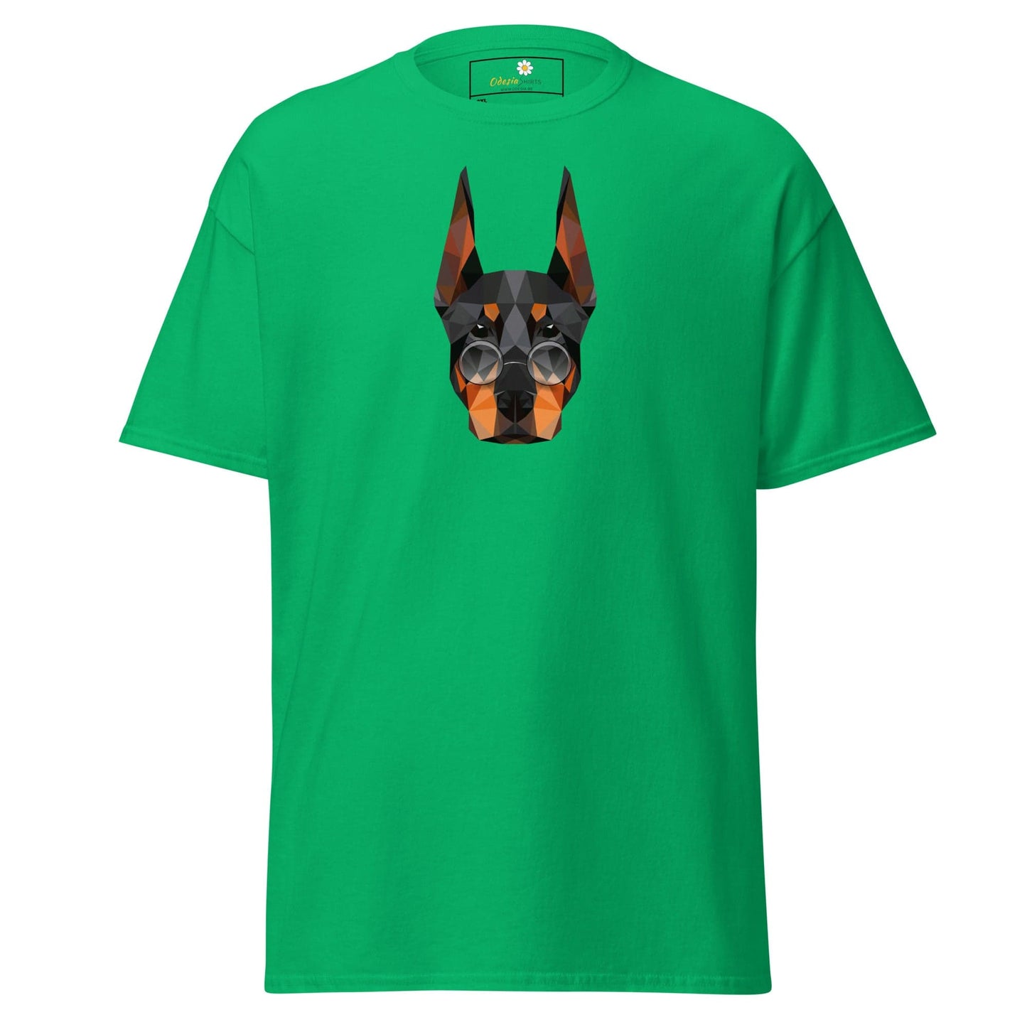 Green T-shirt with dog graphic from T-SHIRT DESIGN TEE for men and women in 2XL-5XL
