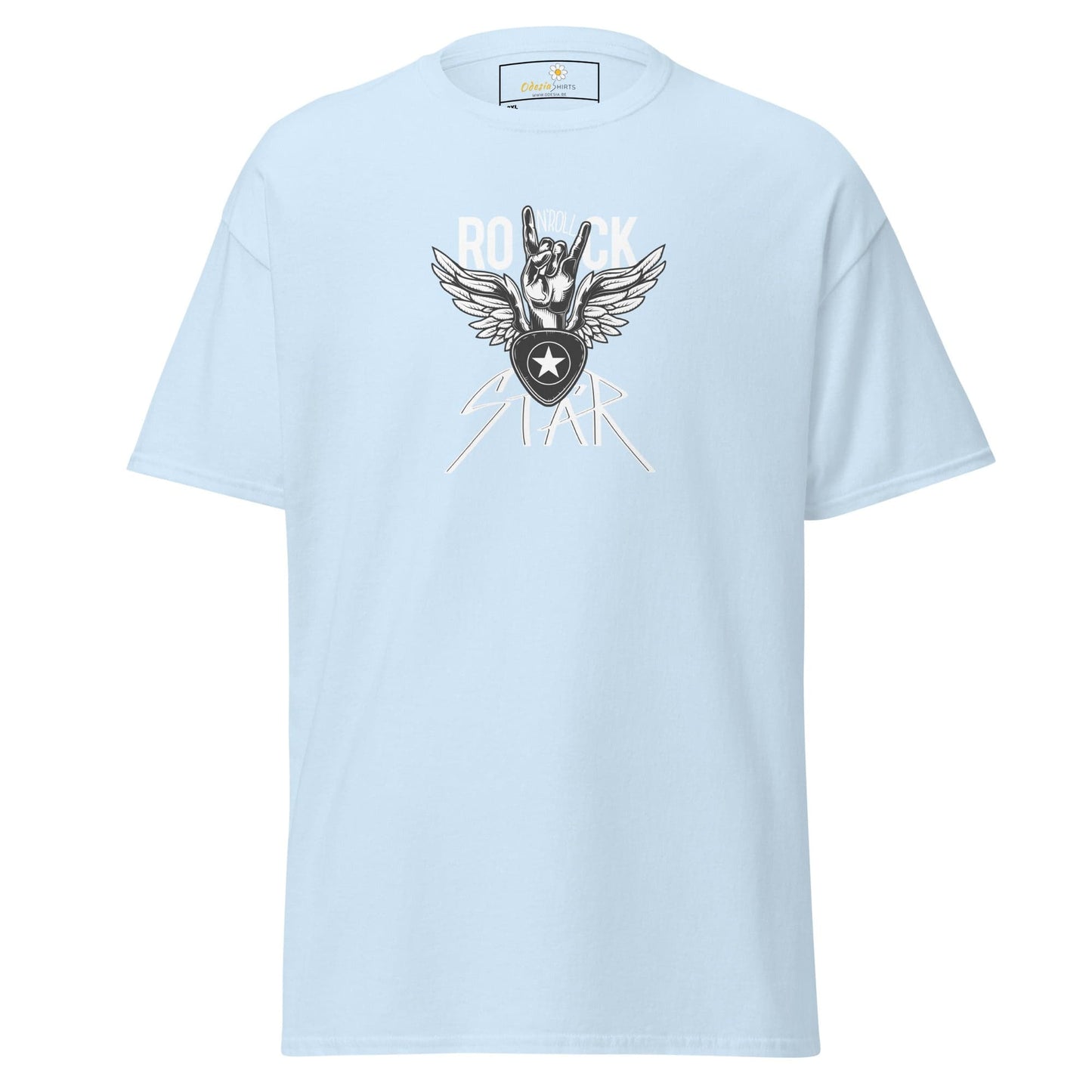 Light blue graphic T-shirt suitable for Men and Women available in 2XL to 5XL sizes