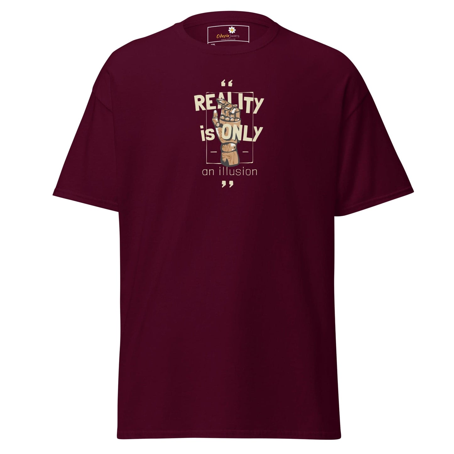 Maroon T-shirt with graphic design for Men and Women in sizes 2XL to 5XL