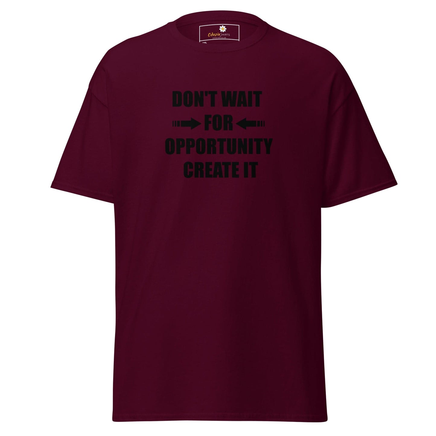 Maroon T-shirt with motivational text displayed in the T-SHIRT DESIGN TEE Men Women 2XL-5XL collection