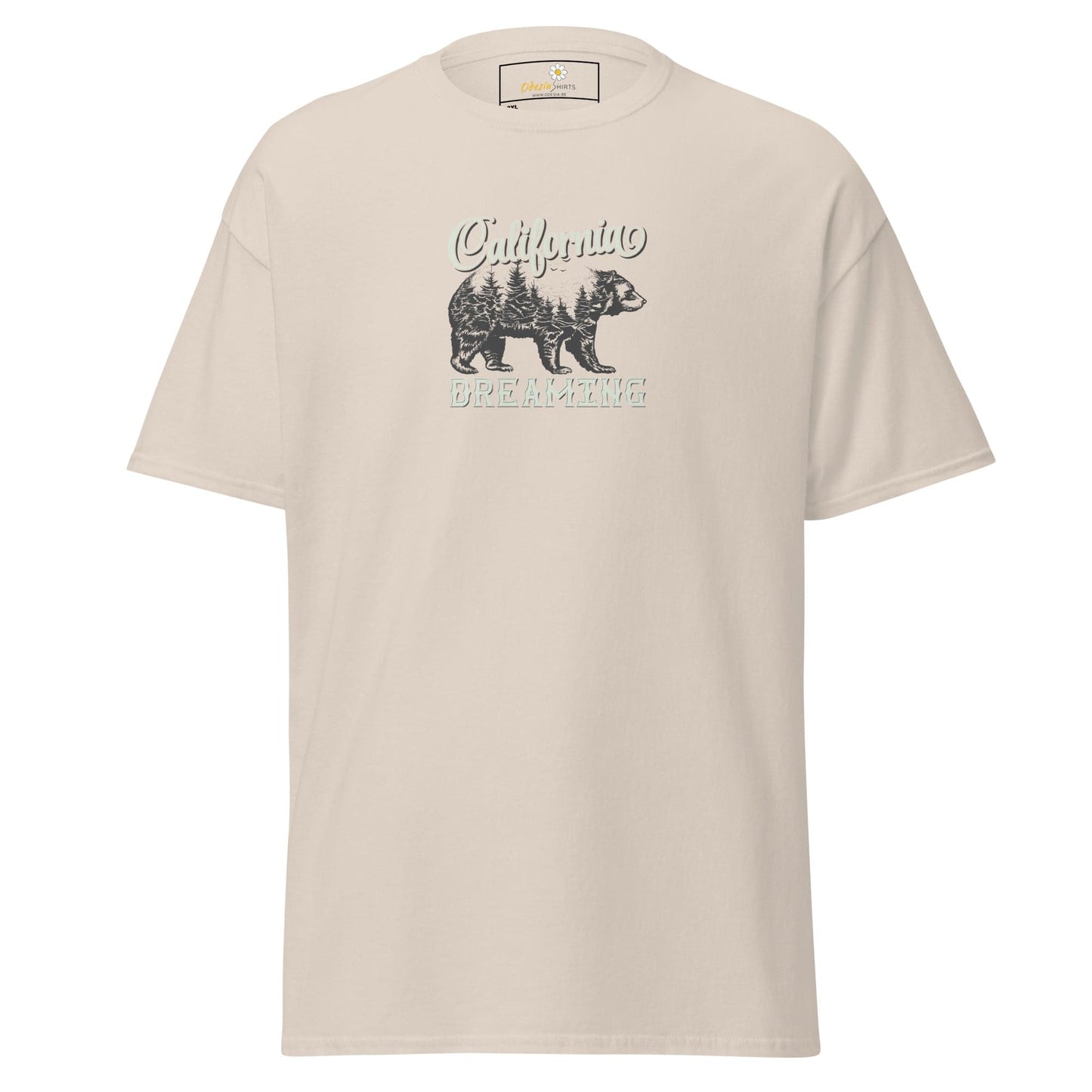 Beige T-shirt with bear graphic from T-SHIRT DESIGN TEE for Men and Women in 2XL to 5XL
