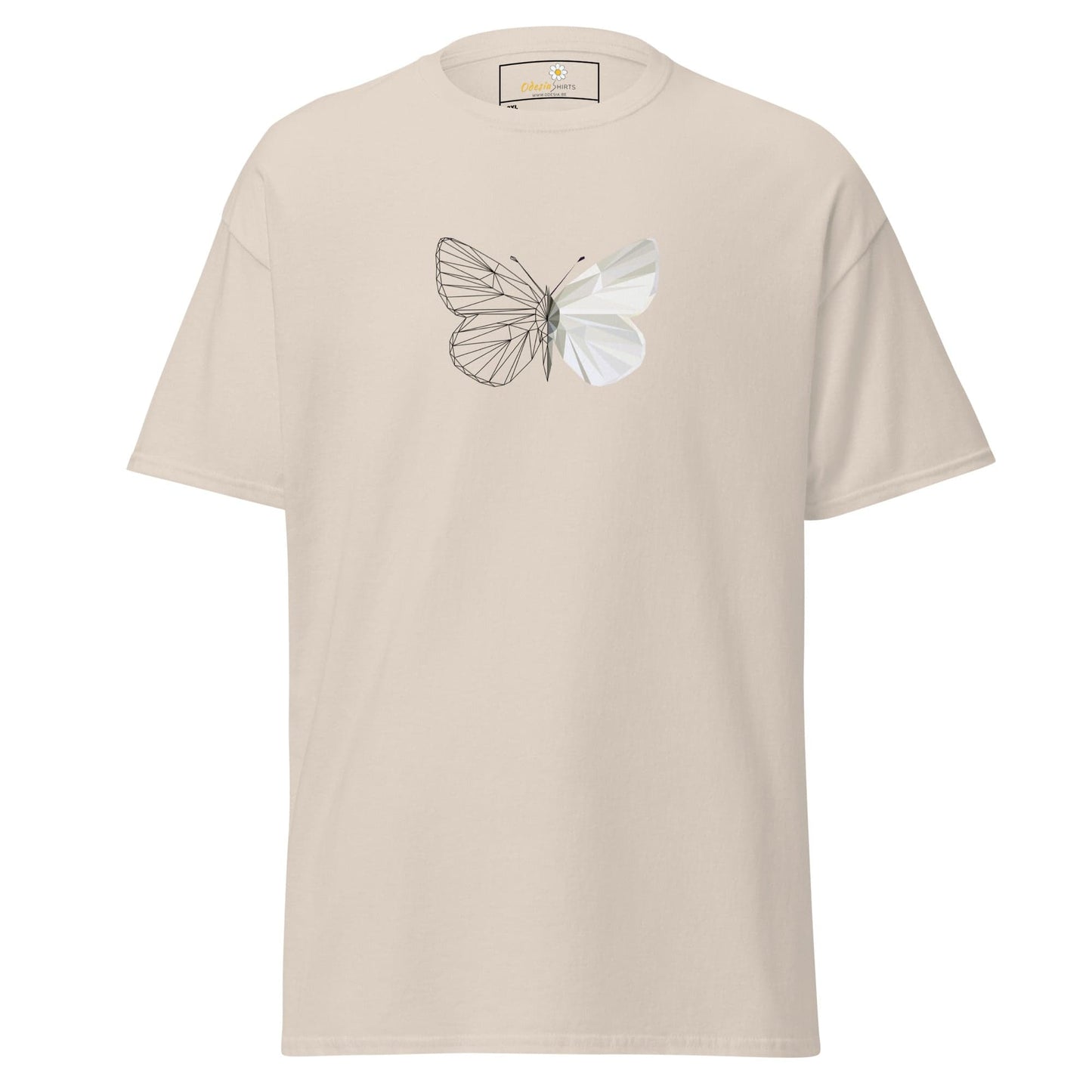 Beige T-shirt with butterfly design for Men and Women in size 2XL to 5XL
