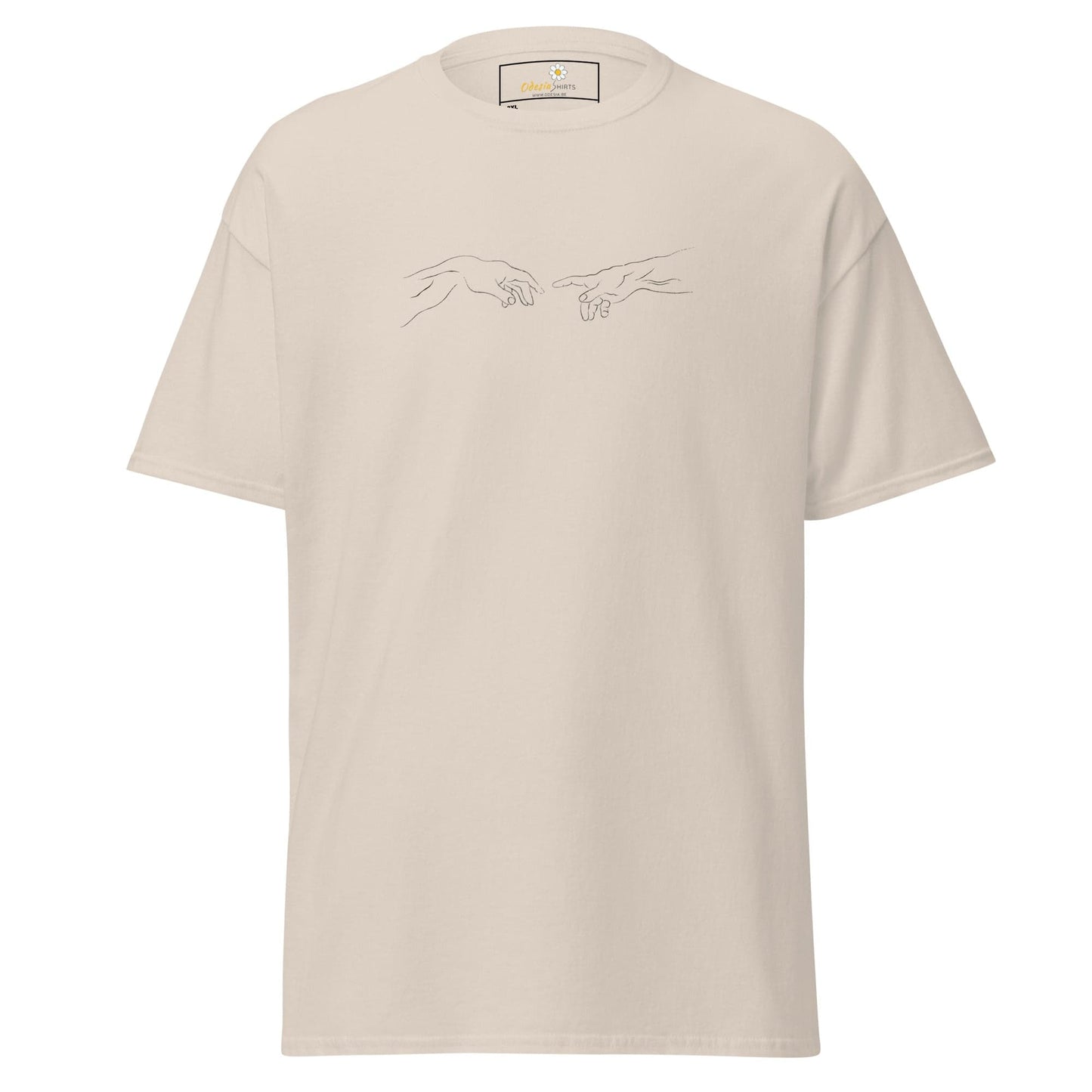 Beige T-shirt with hand design, suitable for Men and Women, available in 2XL to 5XL