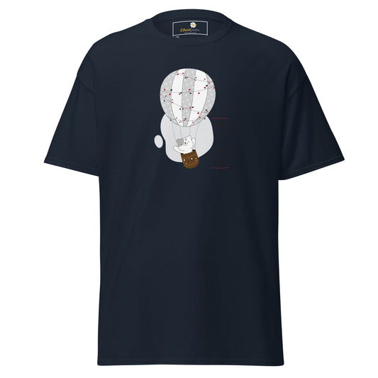 Navy blue T-shirt with cartoon balloon graphic for Men and Women in 2XL to 5XL sizes