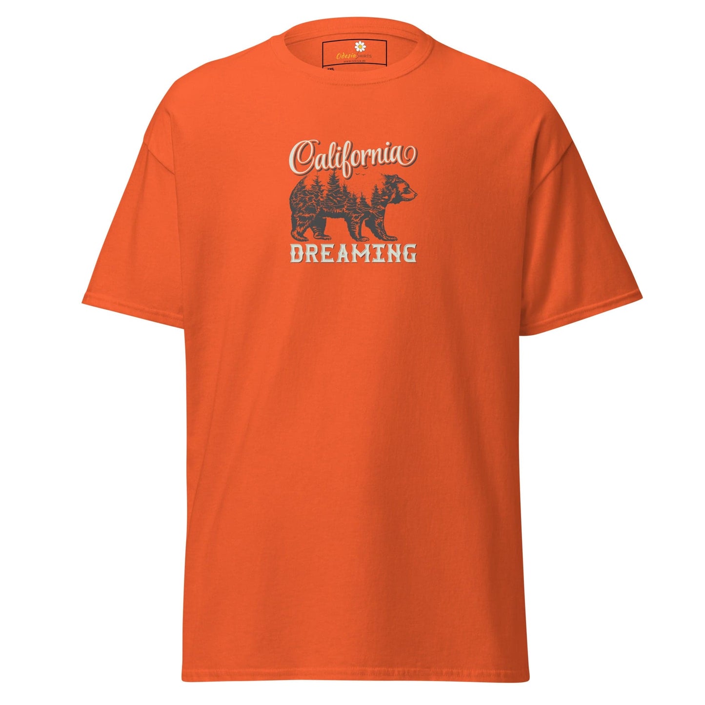 Orange T-shirt with bear graphic from T-SHIRT DESIGN TEE for Men and Women size 2XL to 5XL