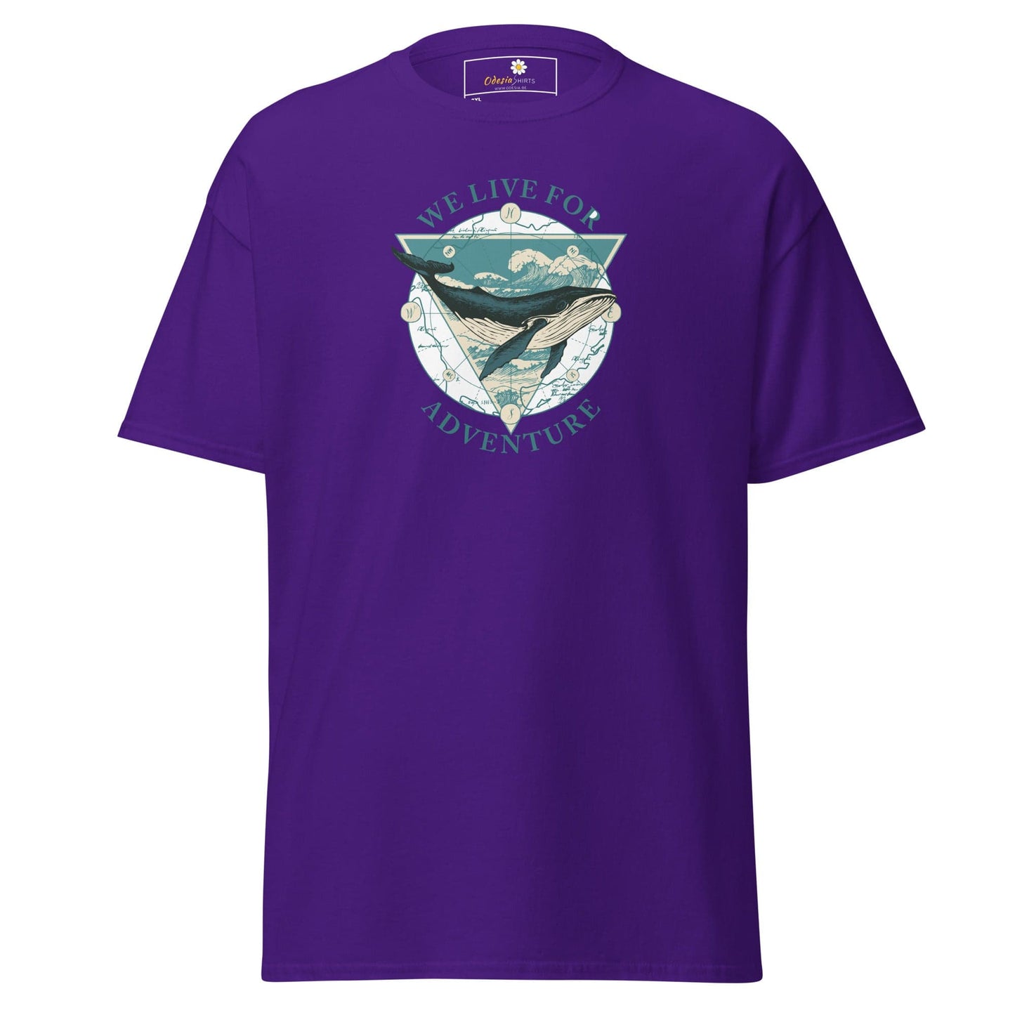 Purple T-shirt with whale graphic from T-SHIRT DESIGN TEE for Men and Women in larger sizes