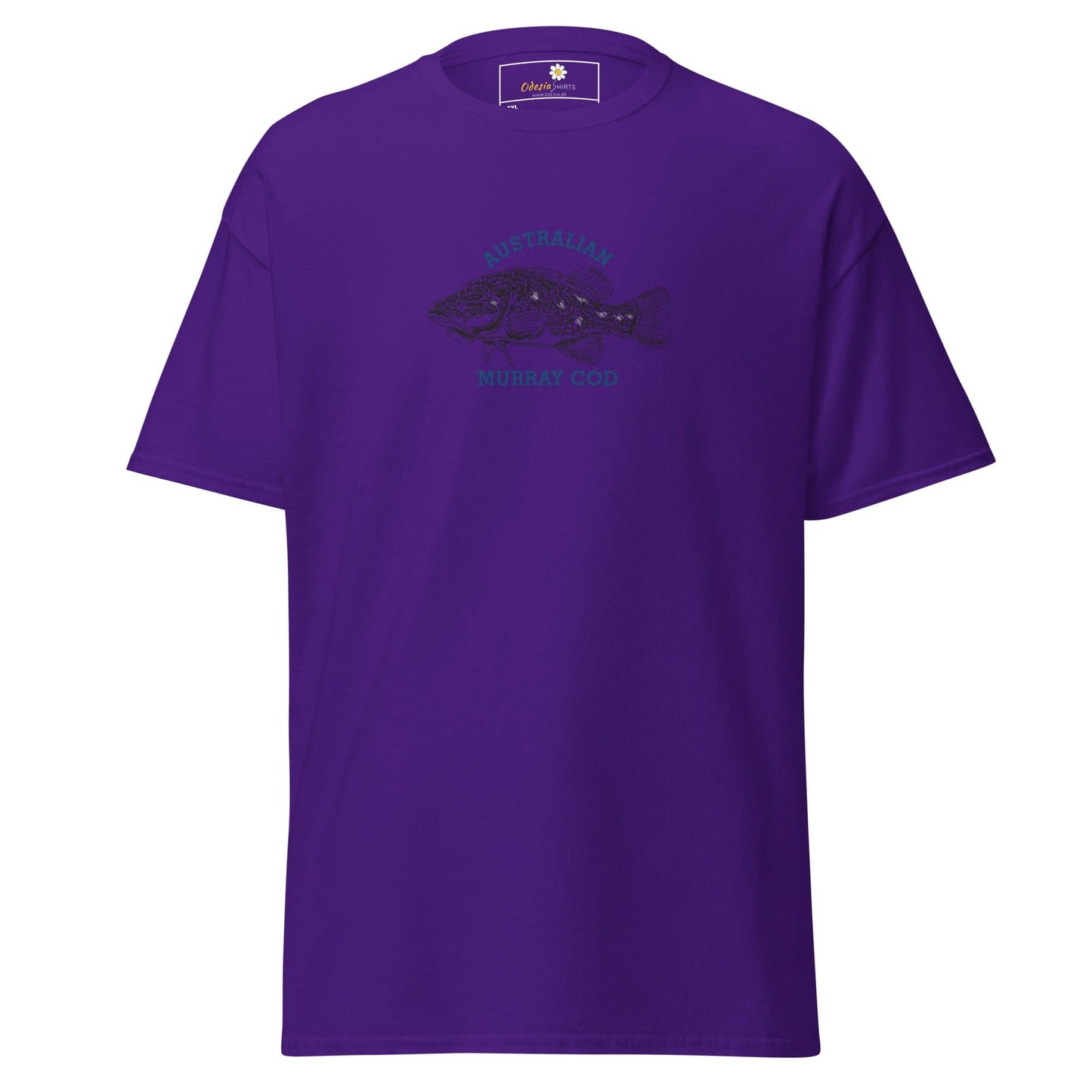 Purple T-shirt with fish graphic from T-SHIRT DESIGN TEE for Men and Women, 2XL to 5XL