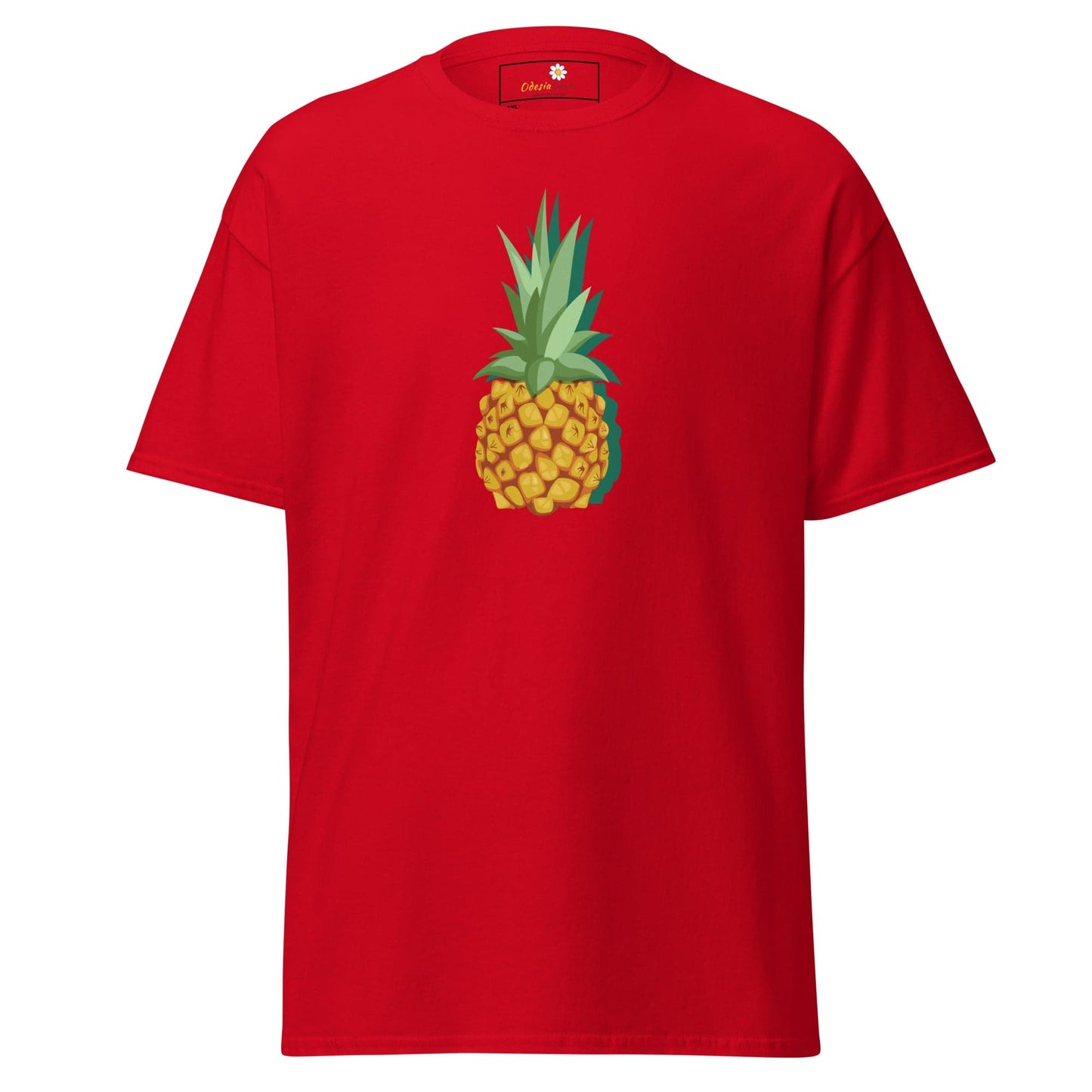 Red T-shirt with pineapple graphic from T-SHIRT DESIGN TEE for Men and Women, 2XL to 5XL