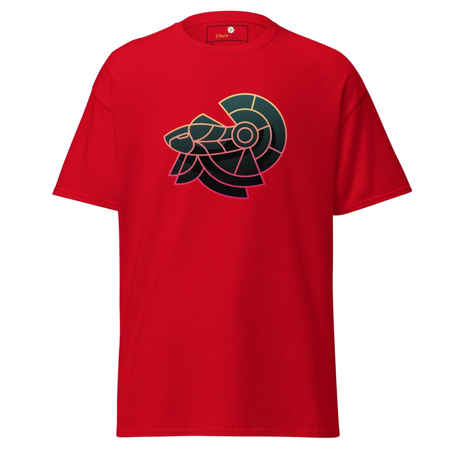Red T-shirt with stylized RAM design for Men and Women in size 2XL to 5XL
