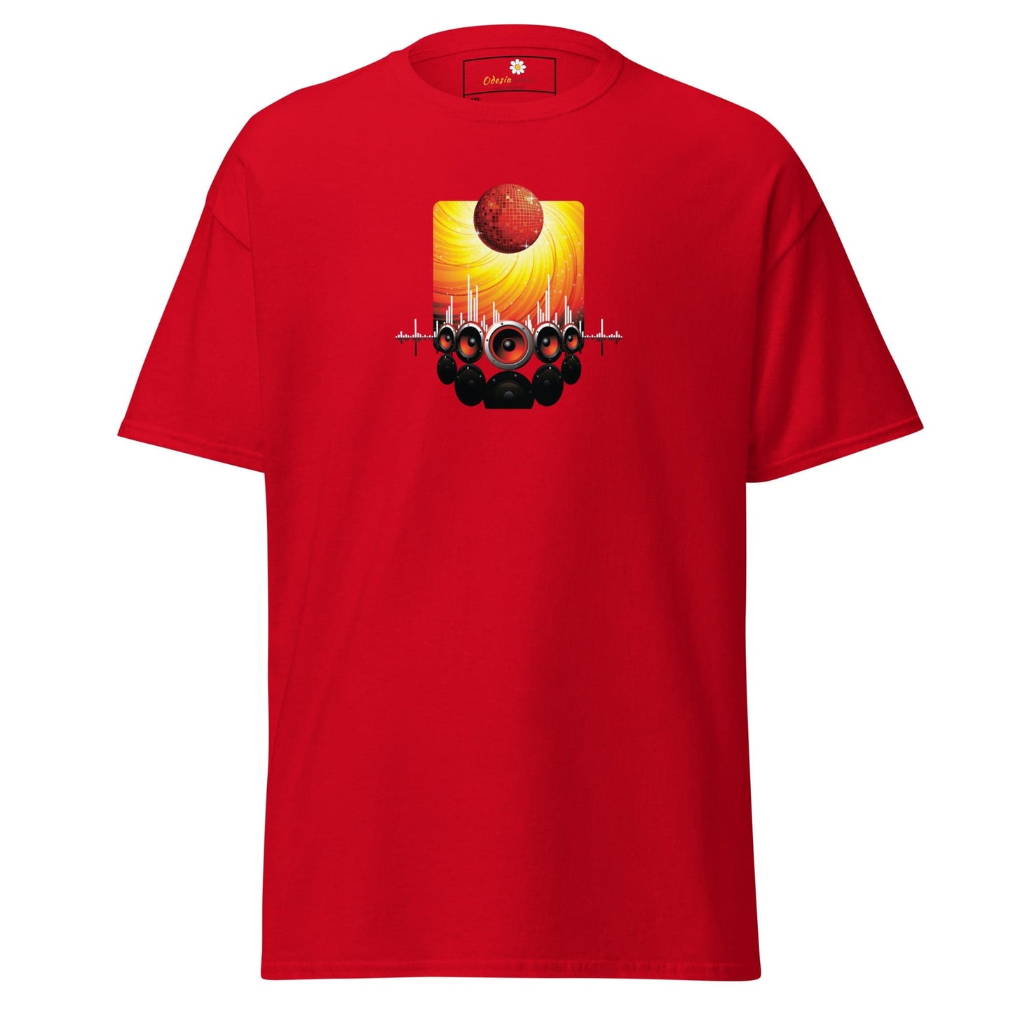 Red graphic T-shirt for men and women in sizes 2XL to 5XL