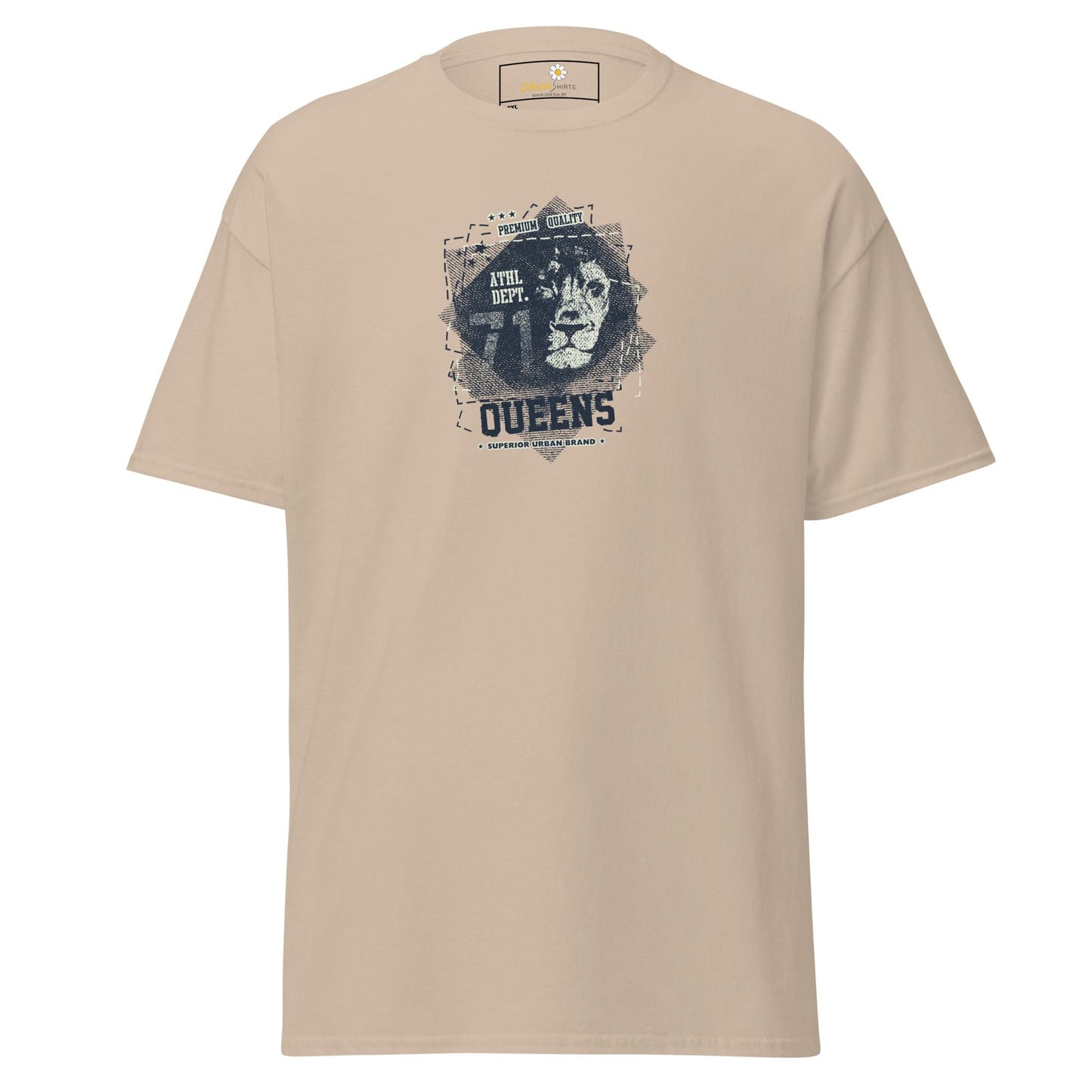 Beige T-shirt with lion graphic for Men and Women in 2XL to 5XL size