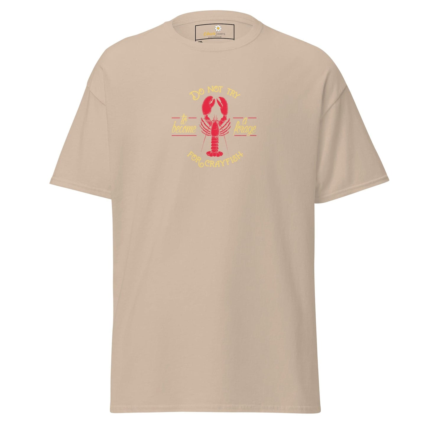 Beige T-shirt with lobster graphic from T-SHIRT DESIGN TEE for Men and Women, 2XL to 5XL