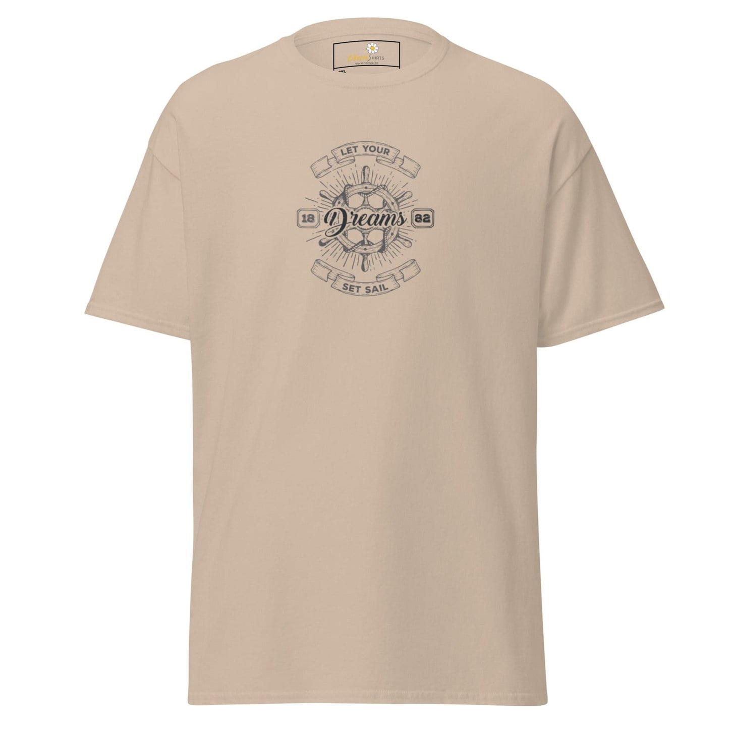 Beige T-shirt with nautical graphic for Men and Women in 2XL to 5XL sizes