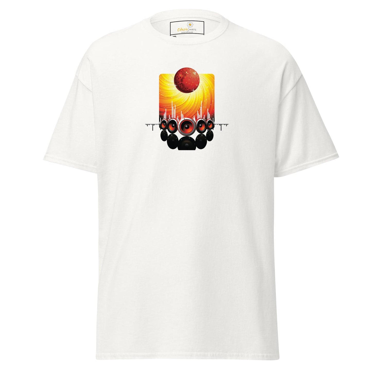 White T-shirt with graphic print from T-SHIRT DESIGN TEE collection in 2XL to 5XL sizes