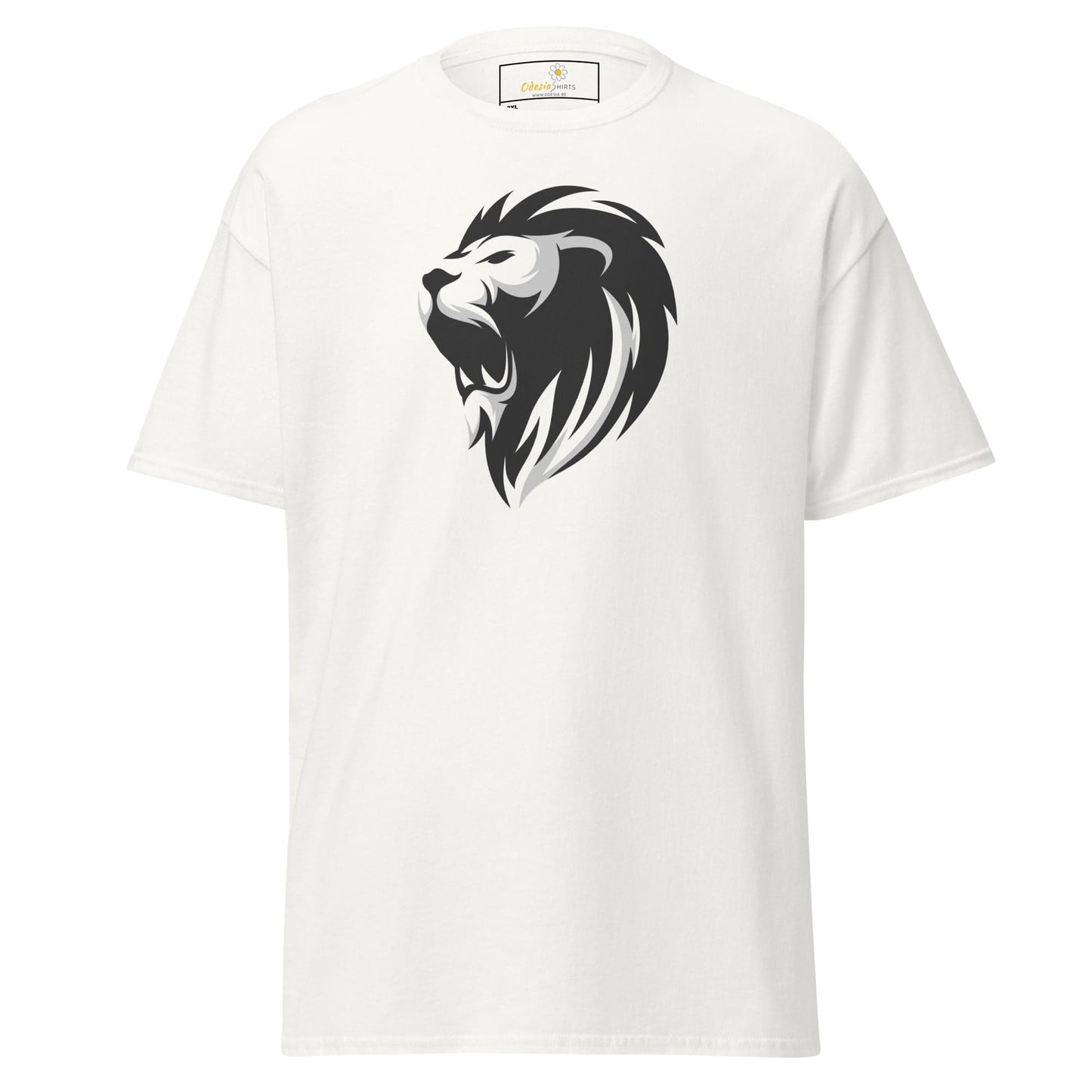 White T-shirt with lion graphic from T-SHIRT DESIGN TEE for Men and Women in 2XL to 5XL