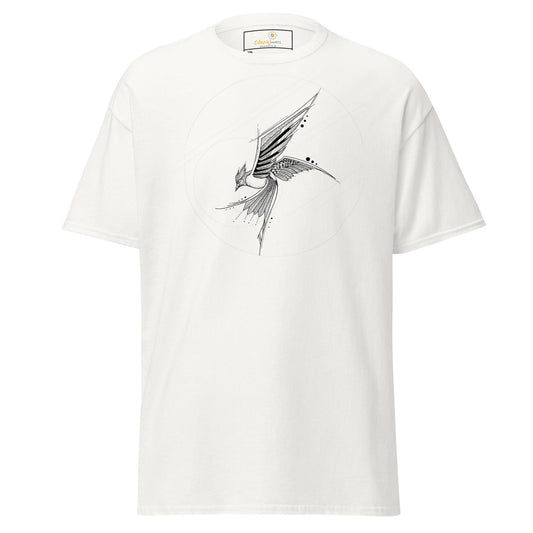 White T-shirt with bird design from T-SHIRT DESIGN TEE for men and women in 2XL to 5XL