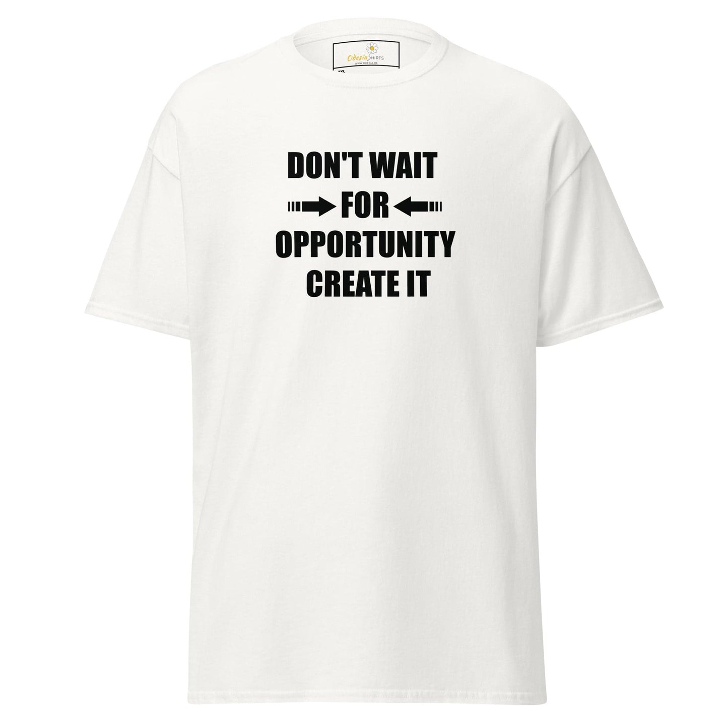 White T-shirt with motivational text from T-SHIRT DESIGN TEE for Men and Women in 2XL to 5XL sizes